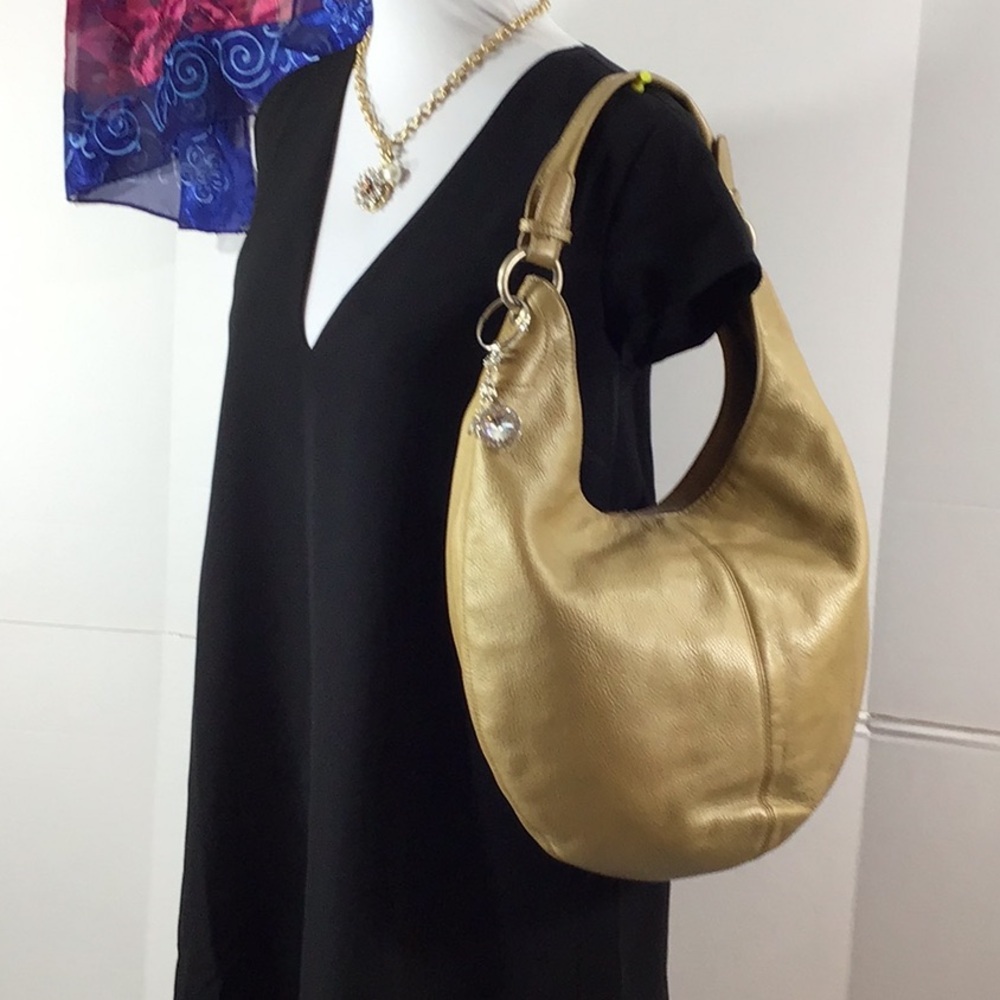 Hobo Int golden pebbled leather hobo bag